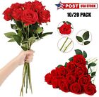 20× Red Silk Roses Artificial Flowers Realistic Bouquet Romantic Gift Home Decor