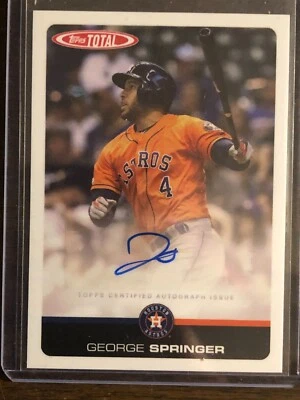 2019 Topps Total #740A George Springer Houston Astros AUTO AUTOGRAPH - Image 1 of 2