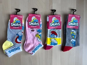 Lustige nostalgische Schlümpfe Cartoon Damensocken 80er Jahre Größe 6 - 9,5 - Bild 1 von 9