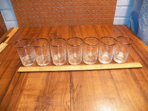 Vintage 7er Set Saftgläser Platin Silber Bandrand - Bild 1 von 7