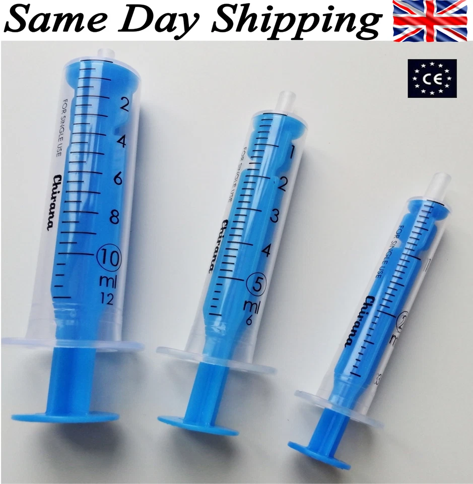Medical Syringe 50m 5m 2ml, Rubber Tube 1m to 5m Measuring Fluid Oil Suction UK - Image 1 of 3
