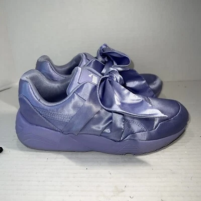 Puma Fenty By Rihanna Girls Lavender Chunky Satin Bow Size 3.5 Sneakers - Image 1 of 4