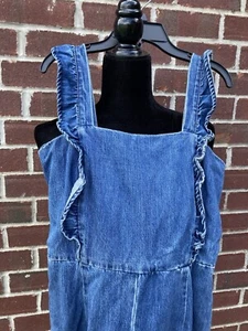 GB Women’s Romper Denim Pants  Sleeveless Size Small Wide Leg Zips  [M] - Picture 1 of 9