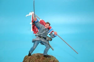 75 MM AMERICAN CIVIL WAR OFFICER CARRING FLAG HAND PAINTED PAINTED - Picture 1 of 2