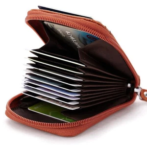 Hombres Mujeres Cartera de Cuero PU Bloqueo RFID Portatarjetas de Identificación Cremallera Monedero Bolso para Monedas - Imagen 1 de 10