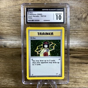 CGC 10 Erika Gym Heroes 16/132 Holo Rare Pokémon TCG - Picture 1 of 3
