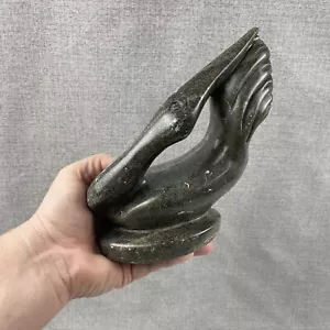 Escultura de piedra firmada Tendai tallada pájaro pelícano jabonera - numerada - Imagen 1 de 16
