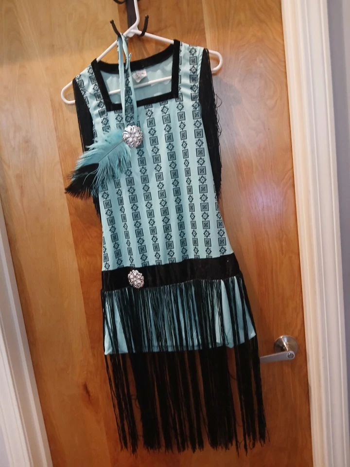 MUJER SMIFFY PEQUEÑO FLAPPER DISFRAZ VESTIDO Y TOCADO DE LUJO Foto 1 de 3