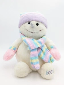 Toys R Us 2002 White Pastel Snowman 18" Plush Animal Alley Christmas Winter Vtg - Picture 1 of 10