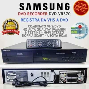 VIDEOREGISTRATORE COMBINATO DVD VHS SAMSUNG DVD-VR370 VCR CASSETTE DVD RECORDER - Foto 1 di 13