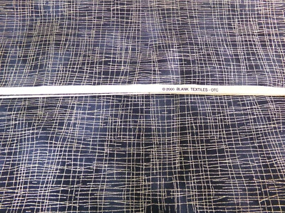 Tela tonal azul profundo textiles en blanco - patrón plateado.  Aprox 57x44.  J25-734 Foto 1 de 3