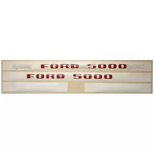 Juego de calcomanías de capucha para tractor Ford 5000 1968-1975 - kit de emblemas Sparex - hecho en el Reino Unido - Imagen 1 de 1