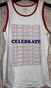Cat & Jack Red White and Blue Celebrate Tank Top Kids Size Lg 12/14 - Picture 1 of 2