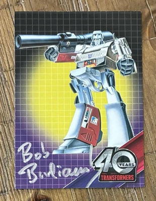 Bob Budiansky Signed Transformers 40th Anniversary Megatron Card Beckett BAS - Image 1 of 2