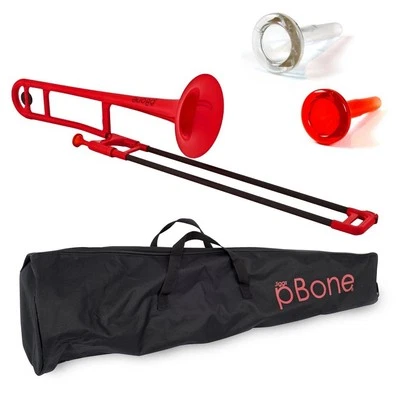 Bolsa de transporte pBone trombone plástico vermelho confortável aderência ergonômica leve - Imagem 1 de 3