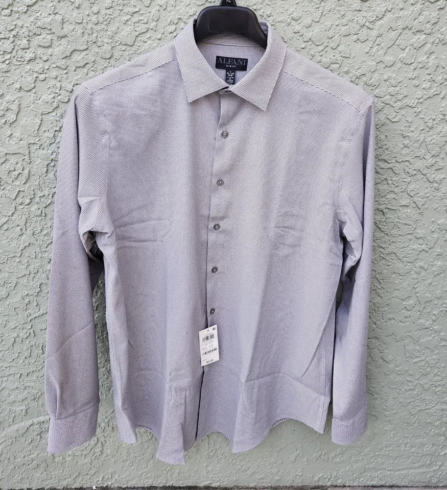 Alfani Men's Slim-Fit Dobby Dress Shirt Tan XL