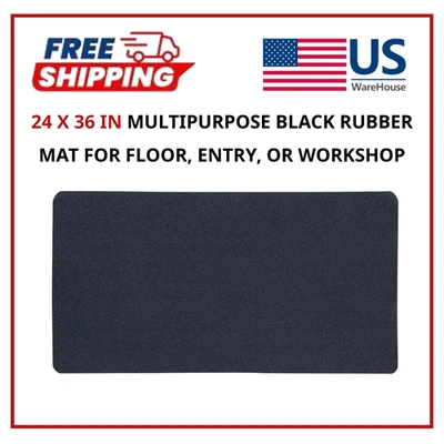 Alfombrilla de goma negra multiusos 24 x 36 pulgadas para piso, entrada o taller Foto 1 de 4