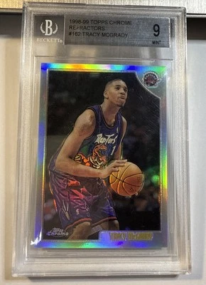 1998/99 Topps Chrome Tracy McGrady #162 Refractor 2nd Year Raptors BGS 9 Mint - Image 1 of 2