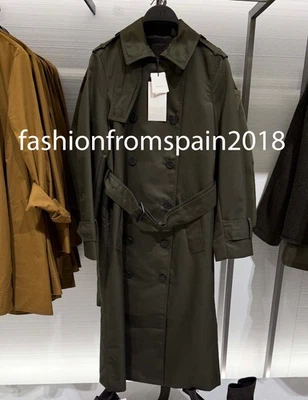 ZARA NEW WOMAN WATER REPELLENT DOUBLE-BREASTED TRENCH COAT DK KHAKI 0518/243/507 - Image 1 of 2