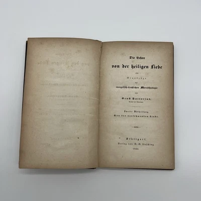 Rare Antique Book The Doctrine Of Holly Love - Ernst Sartorius 1844 (German) Foto 1 de 4