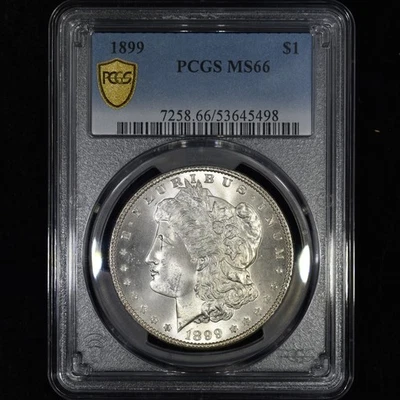 1899-P MORGAN SILVER DOLLAR ✪ PCGS MS-66 ✪ $1 COIN GEM UNCIRCULATED 498◢TRUSTED◣ - Image 1 of 4