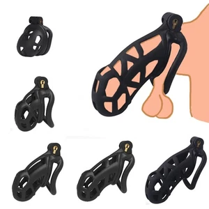 Male Chastity Device Cage Lock Virginity Device w/Sizes Rings Invisible XXS-L - Picture 1 of 16