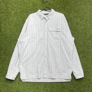 Under Armour Shirt Mens XXL Fish Hunter Long Sleeve Button Up Vented Plaid Hike - Picture 1 of 16