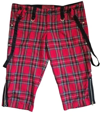 Винтажный Tripp NYC клетку капри брюки 11 заниженной готики панк гранж бондаж Y2K 90-х  - Изображение 1 из 4