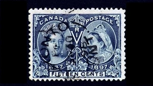 LSS Canadá 1897 15c Acero Azul Jubileo Scott #58 Usado En muy buen estado CDS - Imagen 1 de 2