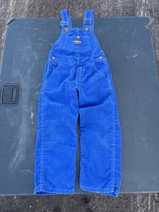Vintage OshKosh B’Gosh Overalls Vestbak Bibs Corduroy Blue Size 5 kids - Picture 1 of 6