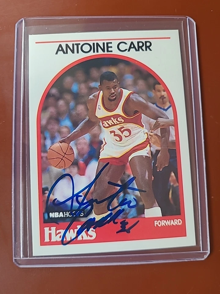 1989-90 NBA Hoops - Antoine Carr #278 IP Autograph Auto Signed Hawks Sharp Rare! - Image 1 of 2