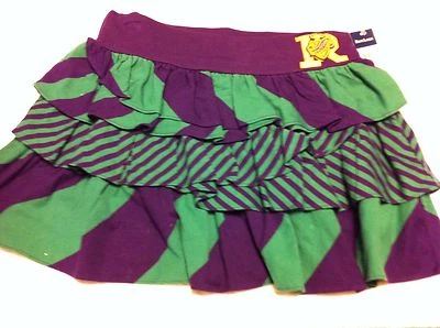 Polo Ralph Lauren Girl's Skirt~Green/Purple Striped w/Ruffles~Size L (12-14)~NWT - Image 1 of 4