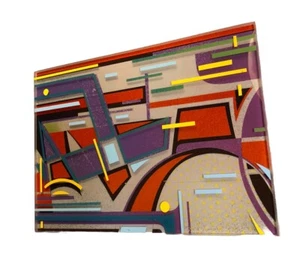 Original 5” X 7” Abstract Acrylic Painting Wood Panel Signed  Daryl Amante 2021 - Picture 1 of 7
