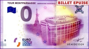 TOUR MONTPARNASSE / BILLET 0 € / NULL EURO-SCHEIN / UEAE 2016-1 - Picture 1 of 1