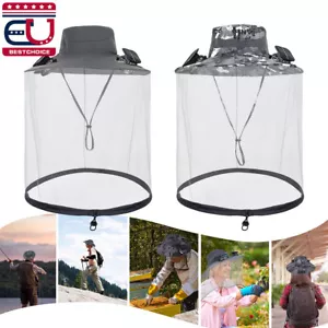 Solar Fan Sun Hat with Mesh Wide Brim UV Protection USB Rechargeable for Camping - Picture 1 of 12