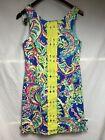 Lilly Pulitzer Delia Shift Dress Sz 2 Toucan Play Cotton Colorful Floral Bows