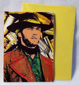  Vintage Greeting Card Clint Eastwood Pop Art by David Knopov 70s Retro    - Picture 1 of 5