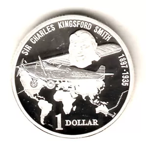 AUSTRALIA 1 dolar plata 1997 proof Sir Charles Kingsford Smith - AVIADOR - Imagen 1 de 2