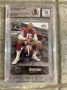 Joe Montana 1997 Upper Deck Legends#178 BAS Authentic Auto 10 49ers HOF - Picture 1 of 3