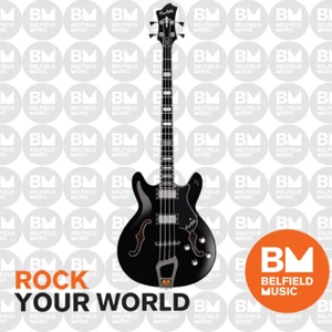 Hagstrom Viking Bass Guitar Semi-Hollow Black w/ Hardcase - Brand New - Picture 1 of 3