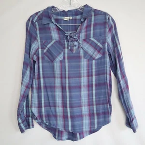 Mudd Shirt Shirt Top Girls 14 Casual Pocket Button Up Plaid Long Sleeve - Picture 1 of 6