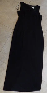 REDUCED After Dark Woman's Size 10 Black Lined Sleeveless Sheath Gown Sexy - Picture 1 of 9
