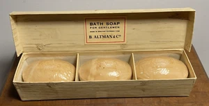 Bath Soap for Gentlemen England Gift Set 3 Large Bars B. Altman Co Discontinued - Picture 1 of 12