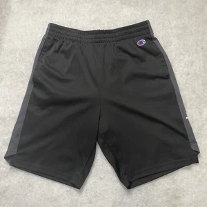 Champion Youth Athletic Shorts Black Elastic Waist Logo On Side Sz L - Picture 1 of 5