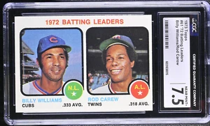 1973 Topps #61 Rod Carew & Billy Williams CGC 7,5 casi nuevo+ Hof Legends, Leaders POP 3 - Imagen 1 de 4