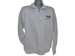 Sudadera para hombre Corvette C5 1/4 con cremallera gris Oxford - Imagen 1 de 2