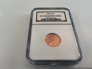 2005-S LINCOLN CENT NGC PF70 ULTRA CAMEO BROWN LABEL "TOP POP NGC VALUE $80" - Picture 1 of 4