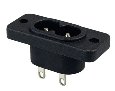 LEVSEB IEC Connector C8 Female, 250V/2A with 2 Hole Frame Mount