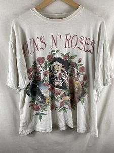 Vintage Guns N Roses T Shirt Large Size L Vtg 90s Skin N Bones Tour Brockum - Picture 1 of 9