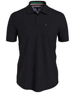 NWT Mens Tommy Hilfiger S/S Polo Shirt~CUSTOM FIT~BLACK~XXL